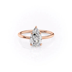 The Ashley Set With A 1 Carat Pear Lab Diamond