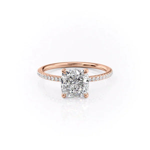 The Pave Ashley Set With A 1 Carat Cushion Moissanite