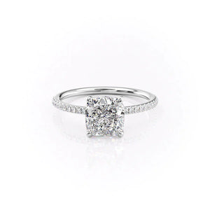 The Pave Ashley Set With A 3 Carat Cushion Lab Diamond