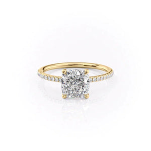 The Pave Ashley Set With A 2 Carat Cushion Moissanite