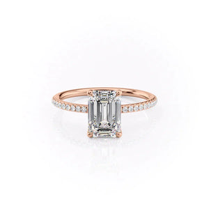 The Pave Ashley Set With A 5 Carat Emerald Moissanite