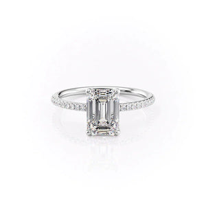 The Pave Ashley Set With A 1 Carat Emerald Moissanite