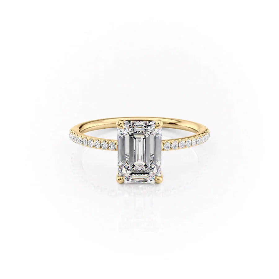 The Pave Ashley Set With A 1 Carat Emerald Moissanite