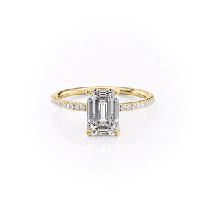 The Pave Ashley Set With A 2 Carat Emerald Moissanite