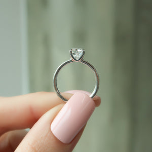 The Pave Ashley Set With A 1 Carat Elongated Cushion Moissanite