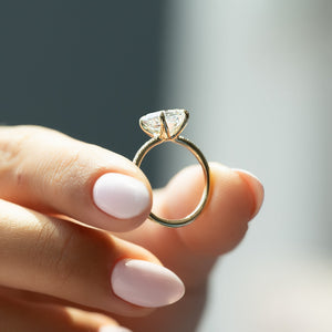 The Pave Ashley Set With A Emerald Lab Diamond