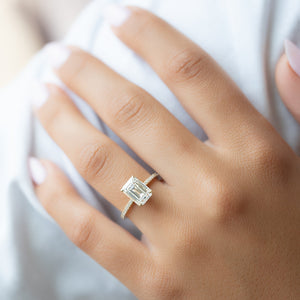The Pave Ashley Set With A Emerald Lab Diamond