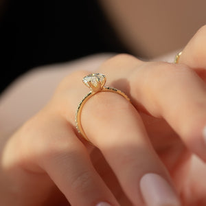 The Pave Ashley Set With A Marquise Lab Diamond