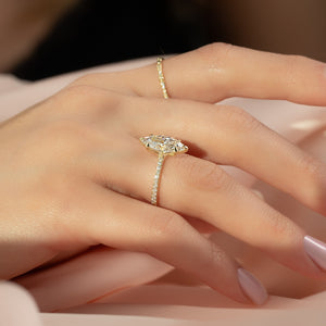 The Pave Ashley Set With A Marquise Lab Diamond