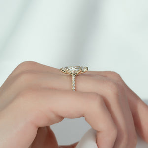 The Pave Ashley Set With A Marquise Lab Diamond