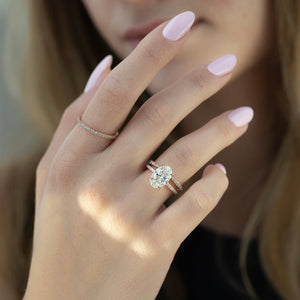 The Pave Ashley Set With A 2 Carat Oval Lab Diamond