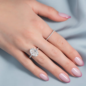 The Pave Ashley Set With A 3 Carat Oval Lab Diamond