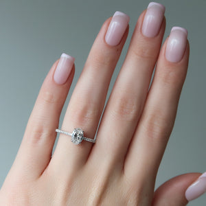 The Pave Ashley Set With A 3 Carat Oval Lab Diamond