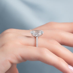 The Pave Ashley Set With A 3 Carat Oval Lab Diamond