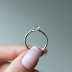 The Pave Ashley Set With A 3 Carat Oval Lab Diamond