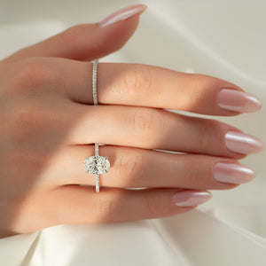 The Pave Ashley Set With A 3 Carat Oval Lab Diamond
