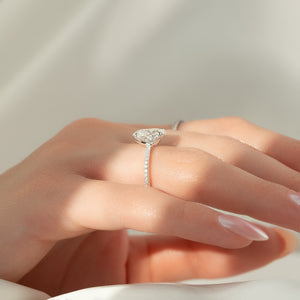 The Pave Ashley Set With A 3 Carat Oval Lab Diamond
