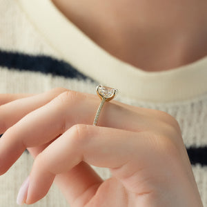 The Pave Ashley Set With A 3 Carat Oval Lab Diamond