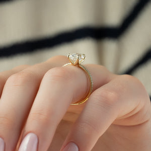 The Pave Ashley Set With A 3 Carat Oval Lab Diamond