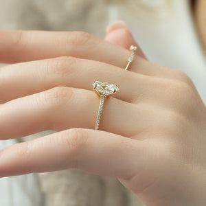 The Pave Ashley Set With A 3 Carat Oval Lab Diamond