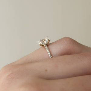 The Pave Ashley Set With A 3 Carat Oval Lab Diamond