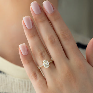 The Pave Ashley Set With A 3 Carat Oval Lab Diamond