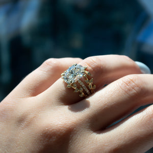 The Pave Ashley Set With A Oval Moissanite