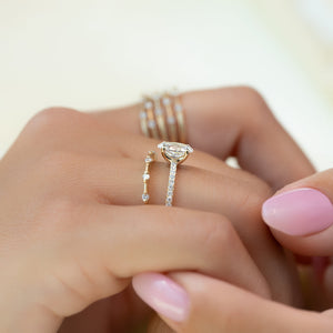 The Pave Ashley Set With A 3 Carat Oval Lab Diamond