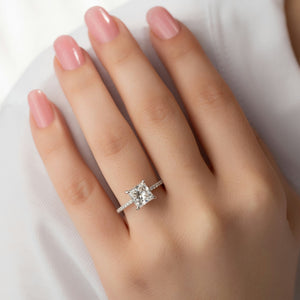 The Pave Ashley Set With A 1.5 Carat Princess Lab Diamond
