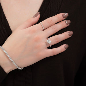 The Pave Ashley Set With A 1.5 Carat Princess Lab Diamond