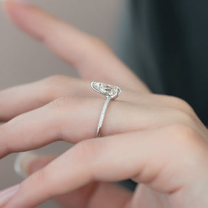 The Pave Ashley Set With A 3 Carat Pear Lab Diamond