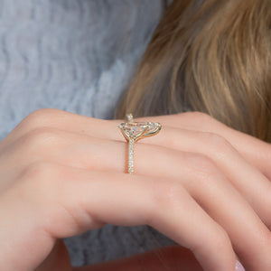 The Pave Ashley Set With A 4 Carat Pear Moissanite