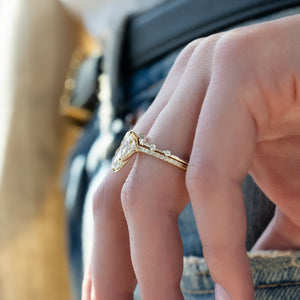 The Pave Ashley Set With A 4 Carat Pear Moissanite