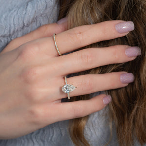The Pave Ashley Set With A 4 Carat Pear Moissanite