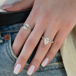 The Pave Ashley Set With A 4 Carat Pear Moissanite