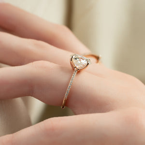 The Pave Ashley Set With A 1 Carat Round Moissanite