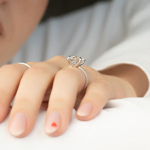 The Pave Ashley Set With A 1 Carat Round Lab Diamond