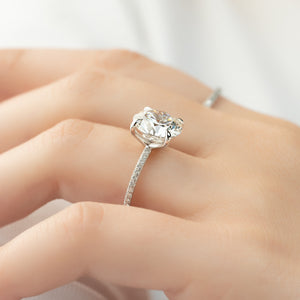 The Pave Ashley Set With A 1 Carat Round Lab Diamond
