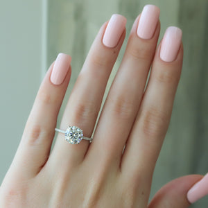 The Pave Ashley Set With A 1 Carat Round Lab Diamond