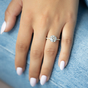The Pave Ashley Set With A 2 Carat Round Lab Diamond
