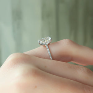 The Pave Ashley Set With A 3 Carat Radiant Lab Diamond