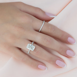 The Pave Ashley Set With A 3 Carat Radiant Lab Diamond