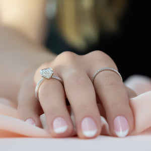 The Pave Ashley Set With A 3 Carat Radiant Lab Diamond