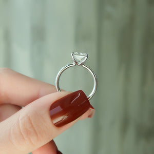 The Pave Ashley Set With A 3 Carat Radiant Lab Diamond