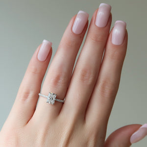 The Pave Ashley Set With A 3 Carat Radiant Lab Diamond