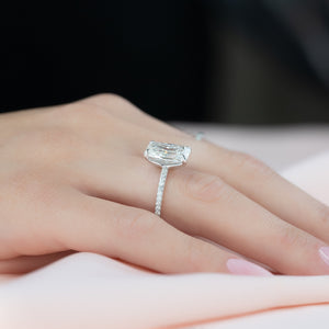 The Pave Ashley Set With A 3 Carat Radiant Lab Diamond