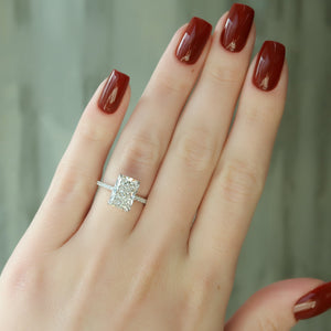 The Pave Ashley Set With A 3 Carat Radiant Lab Diamond