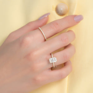 The Pave Ashley Set With A Radiant Lab Diamond