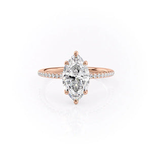 The Pave Ashley Set With A 1 Carat Marquise Moissanite