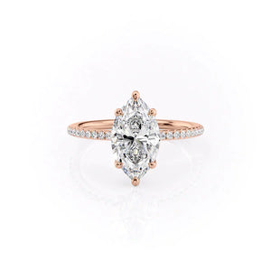 The Pave Ashley Set With A 3 Carat Marquise Lab Diamond
